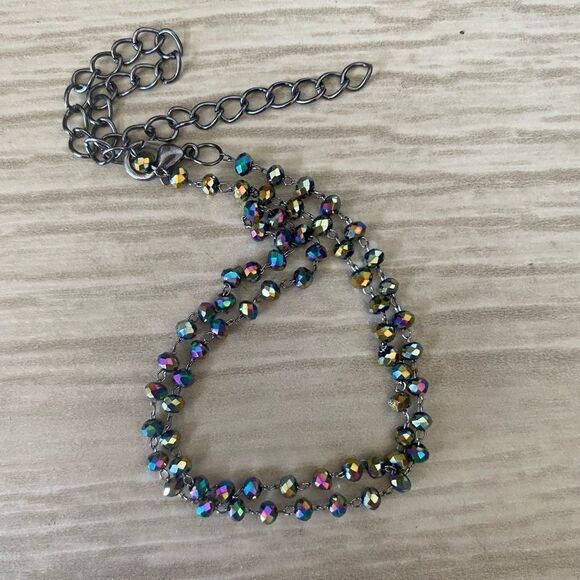 Rhinestone Oil Spill Adjustable Choker Costume Jewelry - Picture 3 of 4